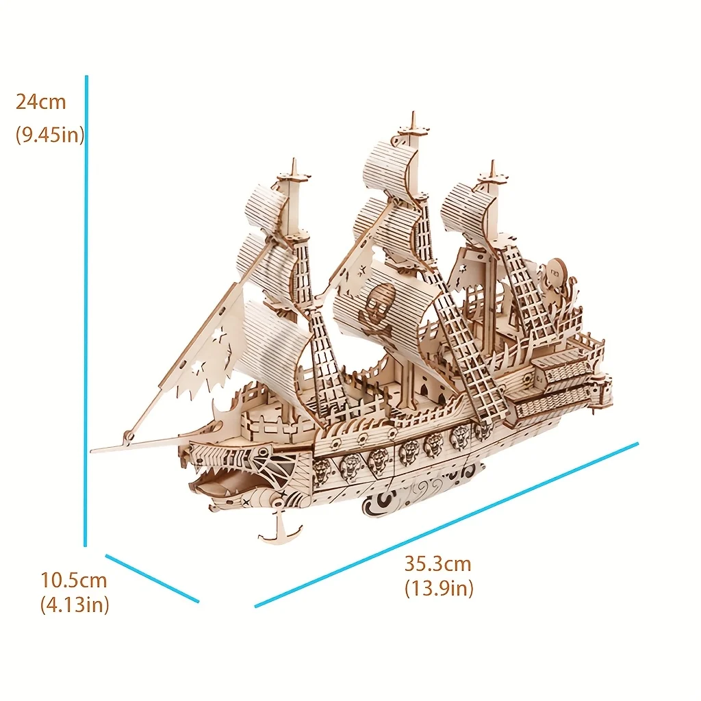 Groot schip | Houten Bouwpakket - Afbeelding 4