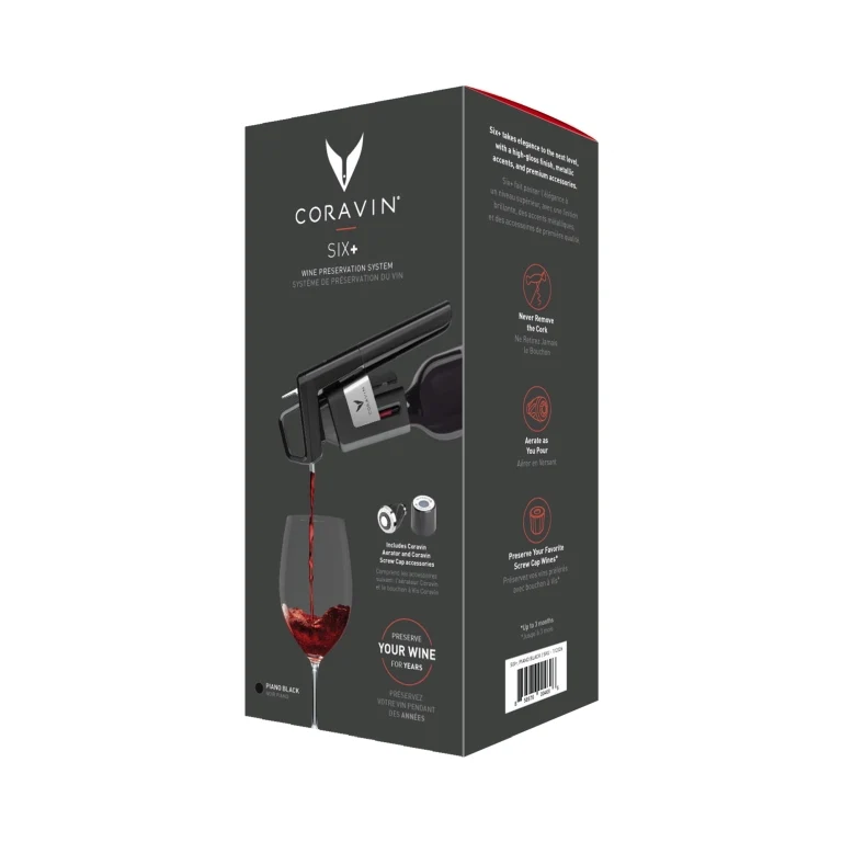 Coravin Timeless Six+ Wijnbewaarsysteem - Piano Zwart + 6 Pure Capsules - Afbeelding 5