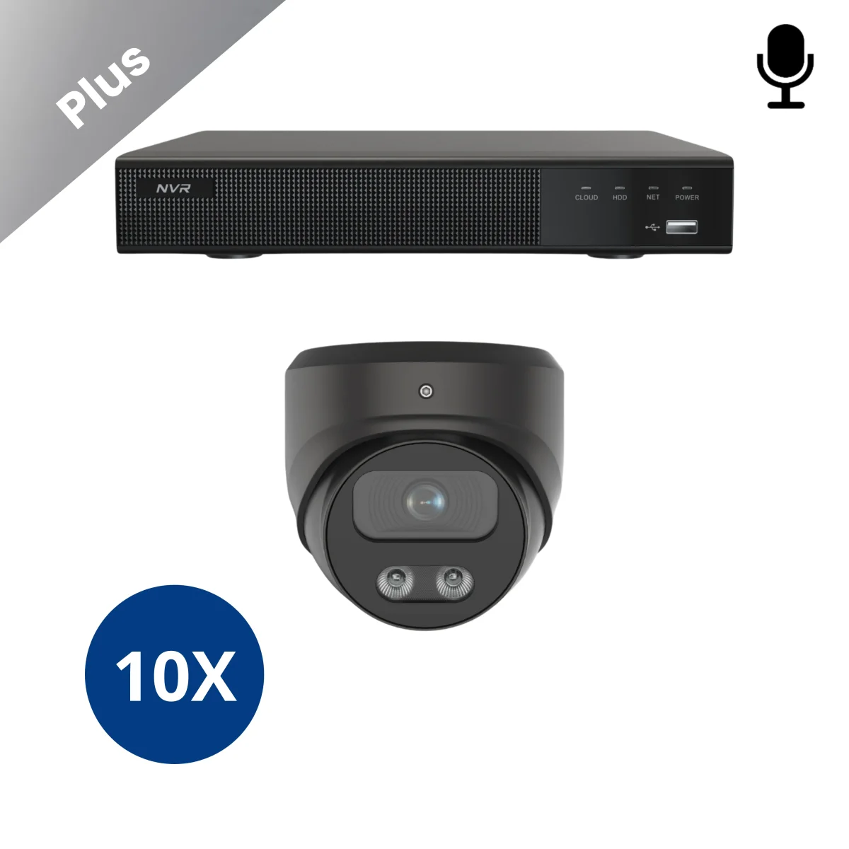 10x Beveiligingscamera set – Draadloos – Sony Dome Plus 4K – Zwart