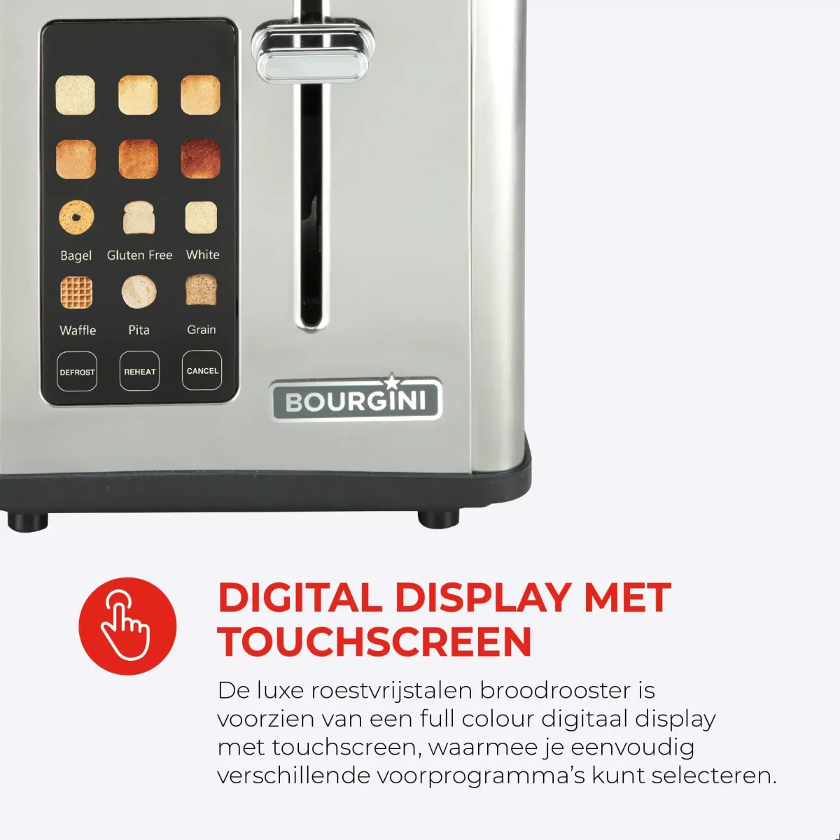 Digital Toaster – RVS Broodrooster met touchscreen display - Afbeelding 4