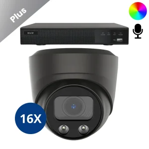 16x Beveiligingscamera set – Draadloos – Sony Dome Plus AI-ISP Full Color 2K – Zwart