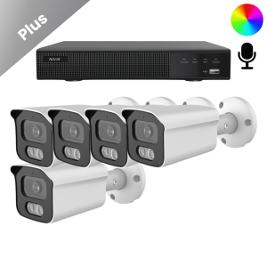 Beveiligingscamera Set – Bekabeld – Met 5 Sony Bullet Camera’s Plus AI-ISP Full Color 2K – Wit