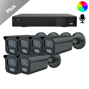 Beveiligingscamera Set – Draadloos – Met 6 Sony Bullet Camera’s Plus AI-ISP Full Color 2K – Zwart