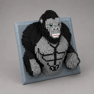 Gorilla op bouwplaat | Bouwsteentjes