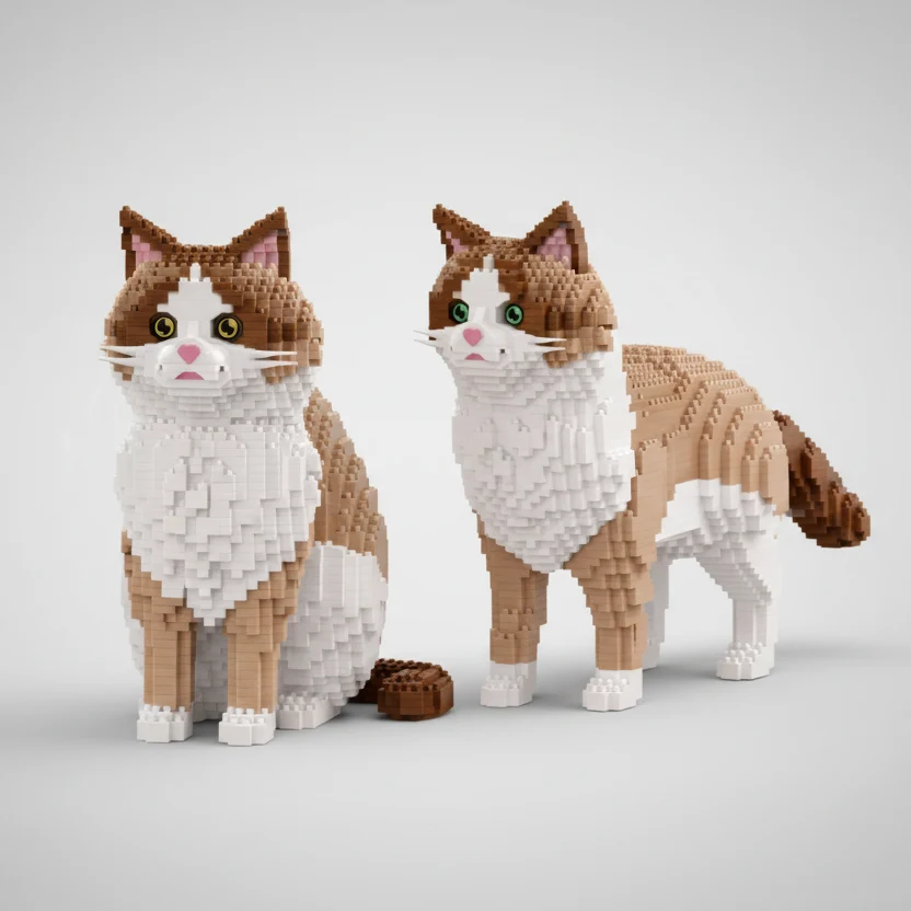 2 in 1 Ragdoll kat | Bouwsteentjes