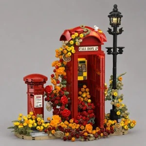 Bloemen telefooncel | Bouwsteentjes