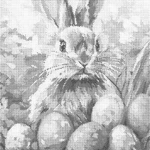 Konijnen met eieren | Dot painting