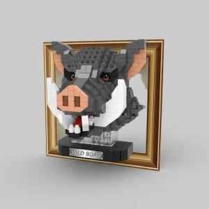 Mini 3D schilderij everzwijn | Bouwsteentjes