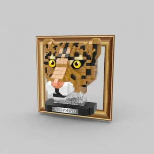 Mini 3D schilderij luipaard | Bouwsteentjes
