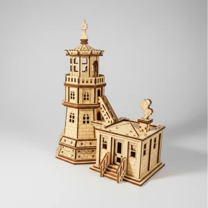 Vuurtoren met huisje | Houten Bouwpakket