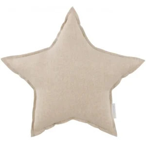 Cotton & Sweets Mini linnen ster kussen Naturel Ø36cm