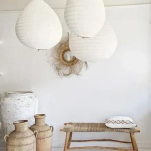 Linnen lampion lampen Wit met frame