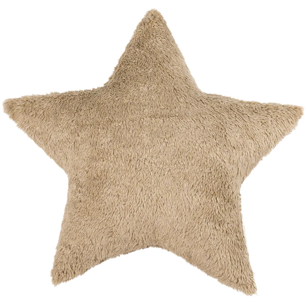 Cotton & Sweets Schapenvacht Ster kussen Chocolate Ø50cm - Afbeelding 3