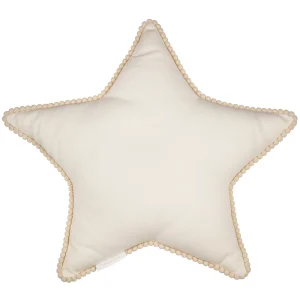Cotton & Sweets Ster kussen met pompoms Vanilla Ø50cm
