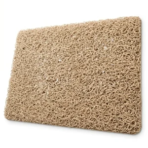 Cheqo® Douchemat Antislip - Badmat Waterdoorlatend - Antislipmat voor in Bad en Douche - Antischimmel en Antibacteriële Veiligheidsmat - Douche Mat voor Senioren en Kinderen - Beige Badkamer Mat voor Natte Ruimtes